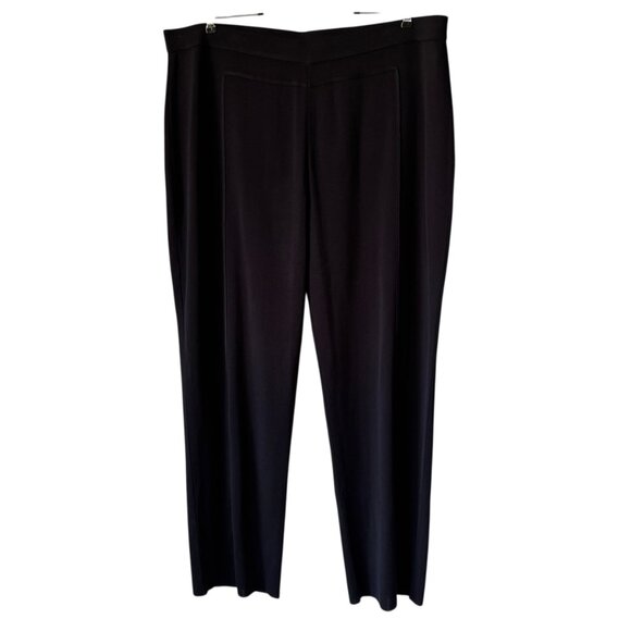 Misook Knit Pull On Straight Leg Knit Pant 3X Stretch Flat Front Seam Detail - Picture 1 of 16
